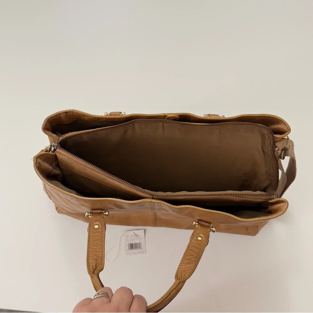 Liz Claiborne Tan Leather Briefcase